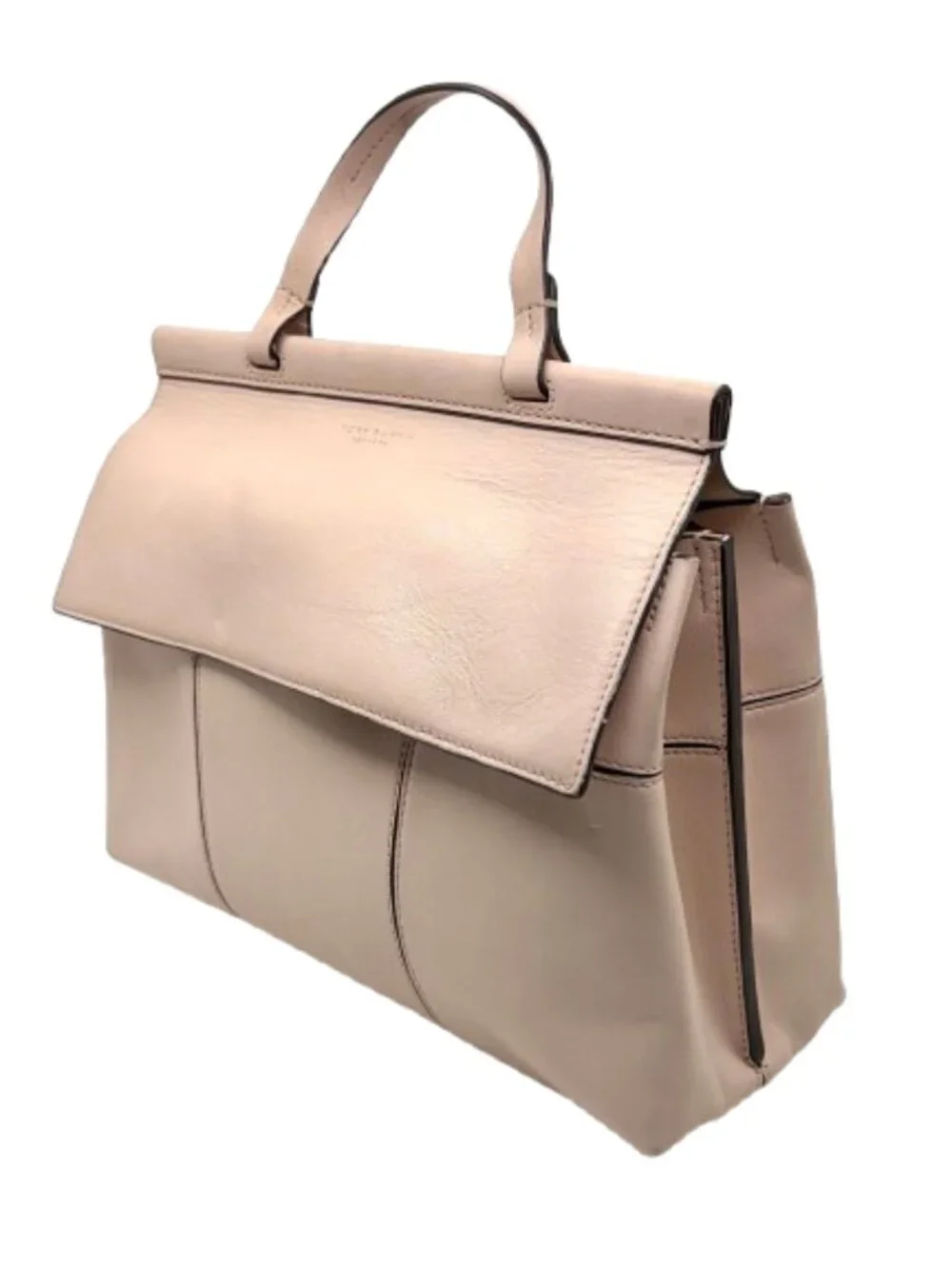 TORY BURCH~Block-T Leather Top Handle Satchel Bag - Soft Shell Pink NEAR NEW